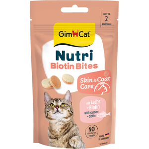 Lot économique : 3x40 g GimCat Nutri Biotin Bouchées au saumon Friandises pour chat pas cher