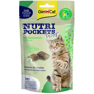 60g GimCat Nutri Pockets Insekt & Katzenminze Katzensnacks pas cher