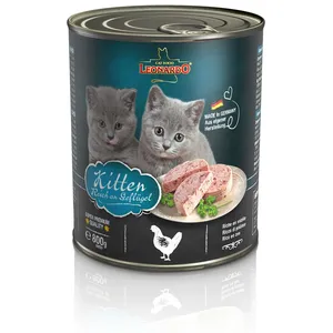 6x800g Kitten volaille Leonardo - Pâtée pour chat pas cher