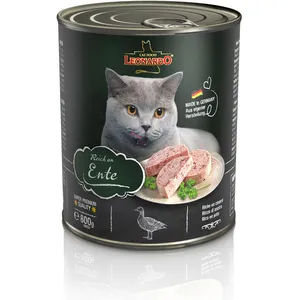 6x800g riche en canard Leonardo - Pâtée pour chat pas cher
