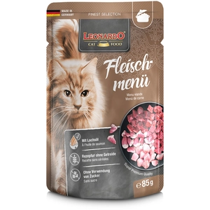 16x85g Finest Selection menu à la viande Leonardo - Pâtée pour chat pas cher