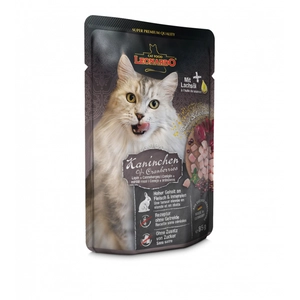 16x85g Leonardo Finest Selection lapin, canneberges - Pâtée pour chat pas cher