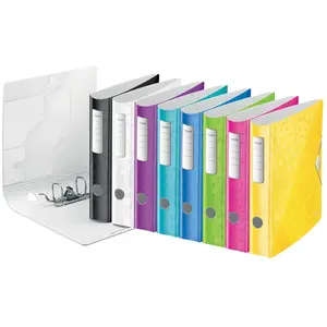 Leitz Esselte 11070099 - Classeur à Levier polyfoam 180º dos Courbé avec Fermeture en Caoutchouc Active WOW DIN A4 50 mm, Couleurs Assorties (1 Pack) Couleurs Assorties pas cher
