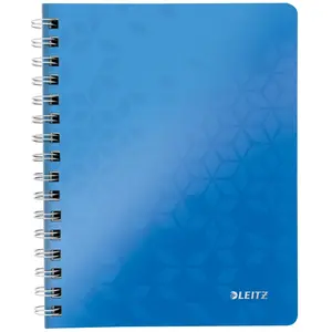 Leitz WOW Spiraalgebonden A4 Notitieboek met Kunststof Kaft - 80 Vel - Gelijnd - FSC Gecertificeerd - Blauw pas cher