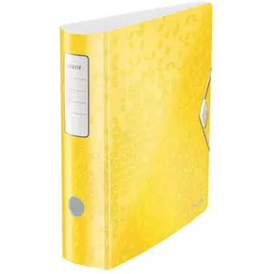 Classeur à levier plastique Leitz Active 180° Wow dos 7,5 cm couleur - jaune pas cher