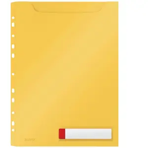 Leitz Pochette de Confidentialité A4 Perforée Haute Capacité, Plastique, Capacité 150 Feuilles, Lot de trois, Cosy, Jaune, 46680019 pas cher