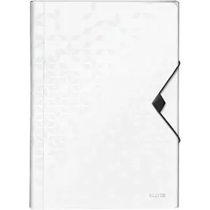 Leitz Classeur Ménager A4 à 6 Compartiments, Fermeture Élastique, Blanc, WOW, 45890001 pas cher
