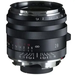 Comparateur de prix : Voigtländer Nokton 28mm F/1.5 Type I ASPH Leica M Mount mat-zwart