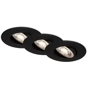 Comparateur de prix : Briloner - Spot led encastrable 4,4 cm IP65 3x 4,9W 480lm noir