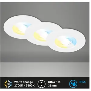 Briloner Cts Spots encastrables led, lot de 3, blanc, 3xLED-pla pas cher