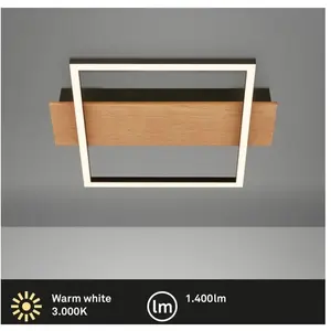 Comparateur de prix : Briloner Kada - LED plafondlamp - 3909014 - Houtdecor - AAN/UIT - Warm...
