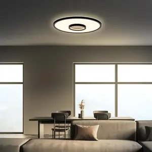 Briloner Panneau LED rond avec effet miroir infini - noir pas cher