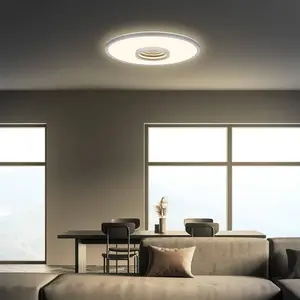 Briloner Toro - LED plafondlamp - 3847014 - Tunnel effect - 3 schakelstanden - Indirect licht - Memory functie - Warm wit licht - Ø42 x 4 cm - Mat chroom pas cher