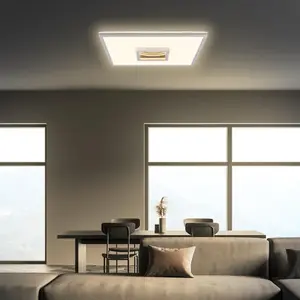 Briloner Panneau LED carré avec effet miroir infini - chrome