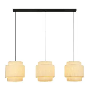 Briloner - Lampe à suspendre 116x25x128,5 cm Naturel max. 10W Salle à ... pas cher