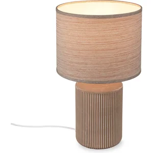 BRILONER - INO - Tafellamp - met stoffen kap & keramiek voet - bedlamp slaapkamer - Ø22 x 37,5 cm - bruin pas cher
