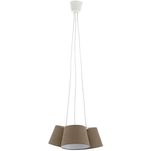 Comparateur de prix : Lampe suspension salon plafonnier suspendu éclairage textile marron Br...