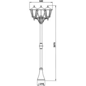 Albert 652046 Lampe pour mât 3 ampoules Laiton Marron pas cher