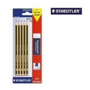 Staedtler - blister de 5 crayons graphite hb noris 120 + gomme pas cher