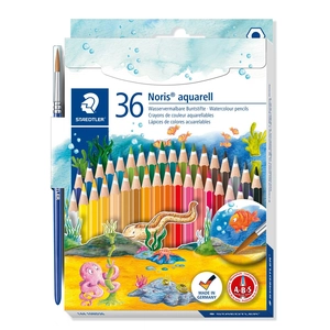 STAEDTLER Noris aquarell kleurpotlood - set 36 st + penseel