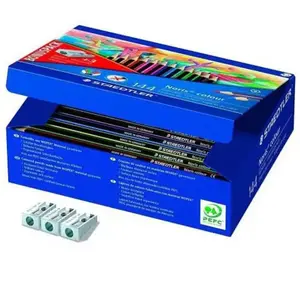 STAEDTLER Noris® colour 185 - Classpack carton 144 crayons de couleur WOPEX® assortis+ 3 taille-crayons 510 10 offerts pas cher