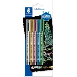 Staedtler - 8323-sbk5 - blister 5 marqueurs métallique pas cher