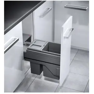 Poubelle de cuisine tri sélectif 2 bacs encastrable 25L (15+10) Hailo AS CargoVendu parcdiscount