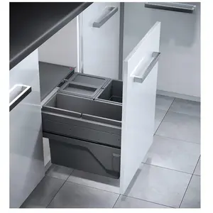 Poubelle de cuisine tri sélectif 3 bacs encastrable 43L (17+13+13) Hai...Vendu parbol