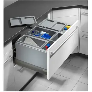 Poubelle de cuisine encastrable pour tiroir coulissant 60L Hailo AS XX...Vendu parcdiscount