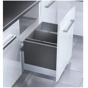 HAILO Poubelle encastrable 2 bacs pour meuble coulissant 60L (28+28) T... pas cher