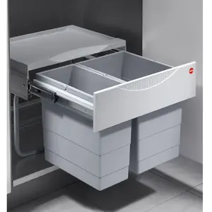 Comparateur de prix : Hailo Tandem-S 50 à faible encombrement, Poubelle, Gris