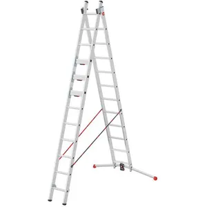 Echelle transformable 2 plans Hailo S 110 Pro - Aluminium - 12 marches - 6m60 pas cher