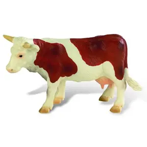 Bullyland Animaux Figurine Vache Marron Blanche Fanny - 13 Cm pas cher