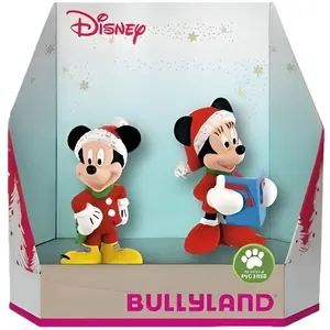 Figurines Mickey Noël - Bullyland - Pack de 2 - Licence Mickey Mouse pas cher