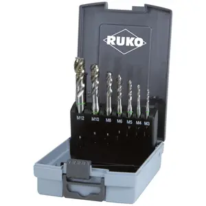 RUKO Jeu de tarauds de machine DIN 371/376 C M3-M12 7unités.HSS-Co5 co...