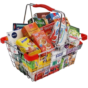 Tanner Metalen Mandje - Met Winkelaccessoires pas cher