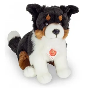 Peluche chien border collie assis 30 cm pas cher