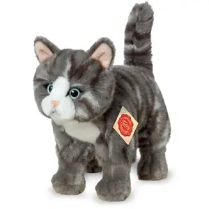 Teddy Hermann- Peluche-Chat-Debout Gris, 918226, 20 cm pas cher
