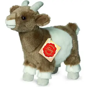 Hermann Teddy Knuffeldier Geit - zachte pluche stof - premium knuffels - bruin/wit - 22 cm pas cher