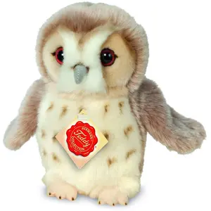 Hermann Teddy Knuffeldier Uil - zachte pluche stof - premium knuffels - beige/wit - 20 cm - Uilen pas cher