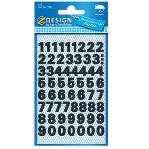 Comparateur de prix : Étiquettes numériques z-design, noir avery 3781