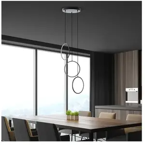Brilliant Chaumont LED hanglamp 3-vlammig zwart aluminium 3 stappen dimmer Intern dimbaar - 3 niveaus 24 W LED geïntegreerd (lichtstroom: 3100lm, lichtkleur: 3000K) pas cher