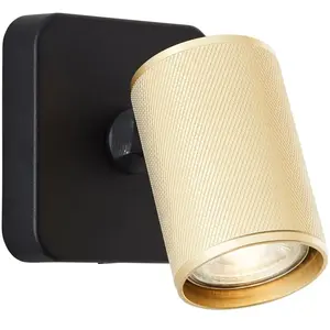 Brilliant Marty - Plafondspot - GU10 1x5W - 3000K - Zwart/Goudkleurig pas cher
