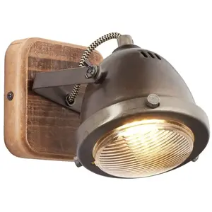 Brilliant CARMEN WOOD - Wandlamp - Bruin;Zilvergrijs pas cher