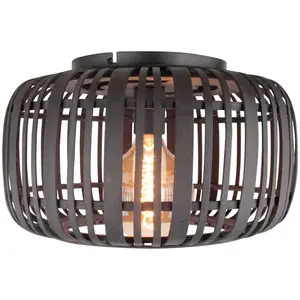 Brilliant Woodrow - Plafondlamp - E27 max 1x60W - Hout/Zwart