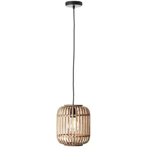 Lampe suspension - BRILLIANT - Woodrow - Métal - Rotin clair - 60W E27Vendu parbol