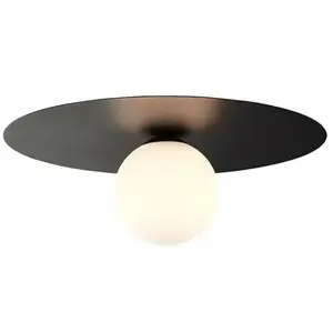 Brilliant ZON-Plafonnier ou Applique murale Métal/Verre Ø30cm pas cher