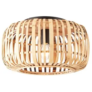 Brilliant Woodrow - Plafondlamp - E27 max 1x60W - Bamboe Bruin pas cher