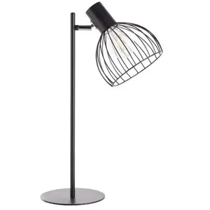 BRILLIANT lamp, Blacky tafellamp zwart mat, 1x A60, E27, 40W, met snoerschakelaarVendu parbol