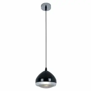 Brilliant AG 04370/06 Brilliant Suspension Fil Rider 1 x E14, Verre, 25 W, Noir pas cher